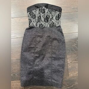 Elegant Black and Gray Lace Dress
